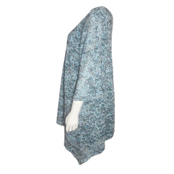 MAGGIE BARNES for Catherines Blue Lace 3/4 Sleeve Top Womens Plus Size 2WXP - Picture 2 of 6